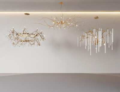 法式轻奢吊灯3D模型下载